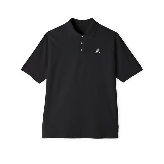 Men's White Polo Shirt with Minimal Penguin Logo — Classic Golf & Casual Tee
