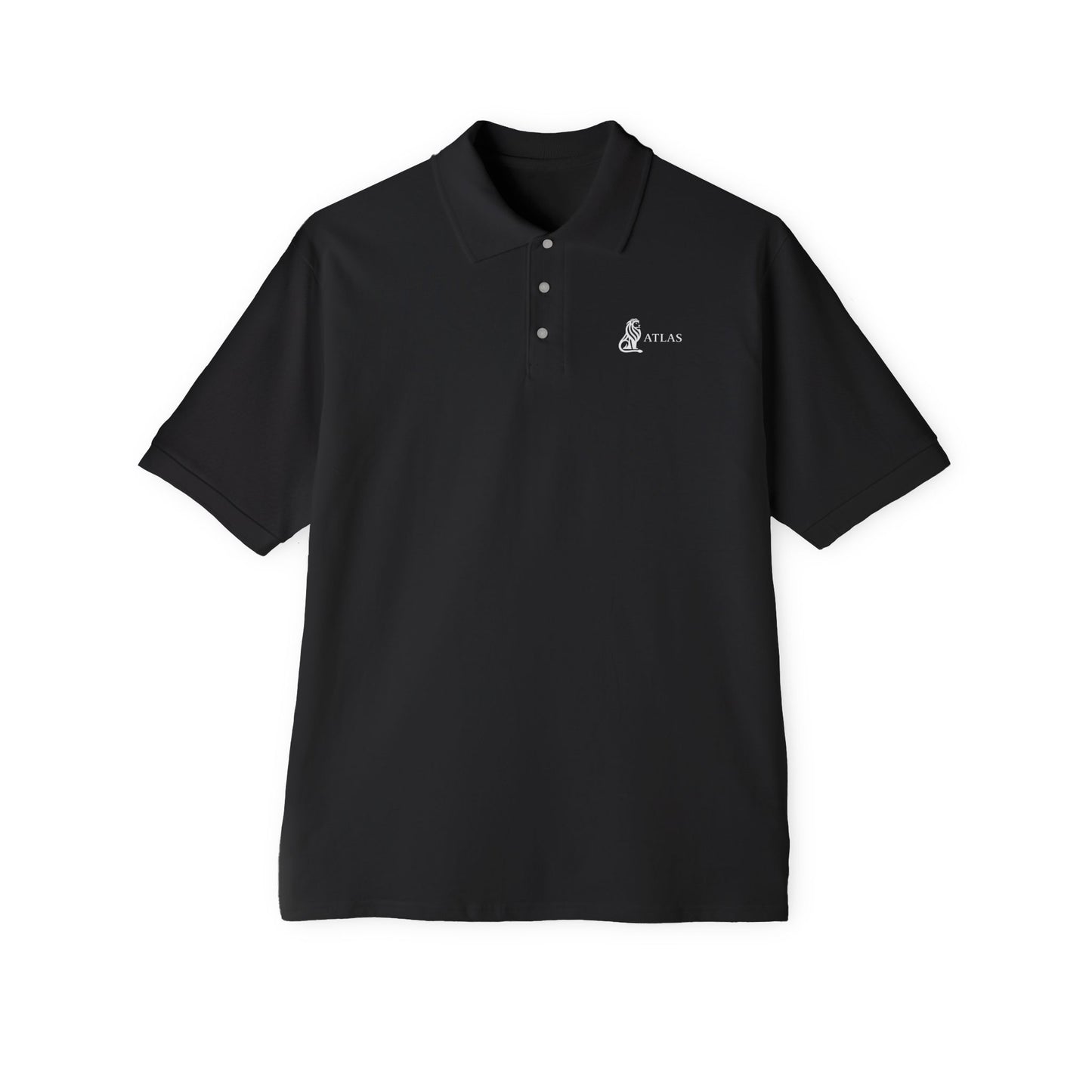 Men's White Polo Shirt with Minimal Penguin Logo — Classic Golf & Casual Tee