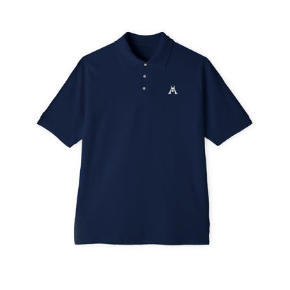 Men's White Polo Shirt with Minimal Penguin Logo — Classic Golf & Casual Tee