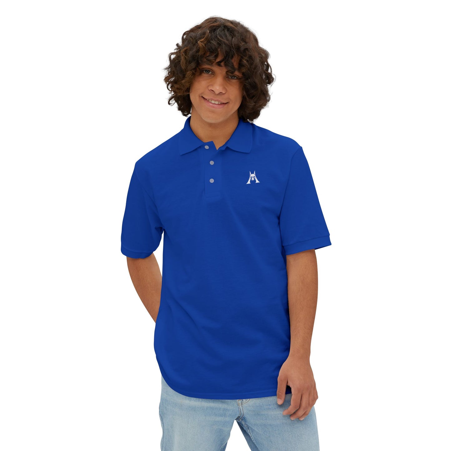 Men's White Polo Shirt with Minimal Penguin Logo — Classic Golf & Casual Tee