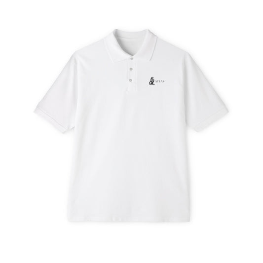 Men's White Polo Shirt with Minimal Penguin Logo — Classic Golf & Casual Tee