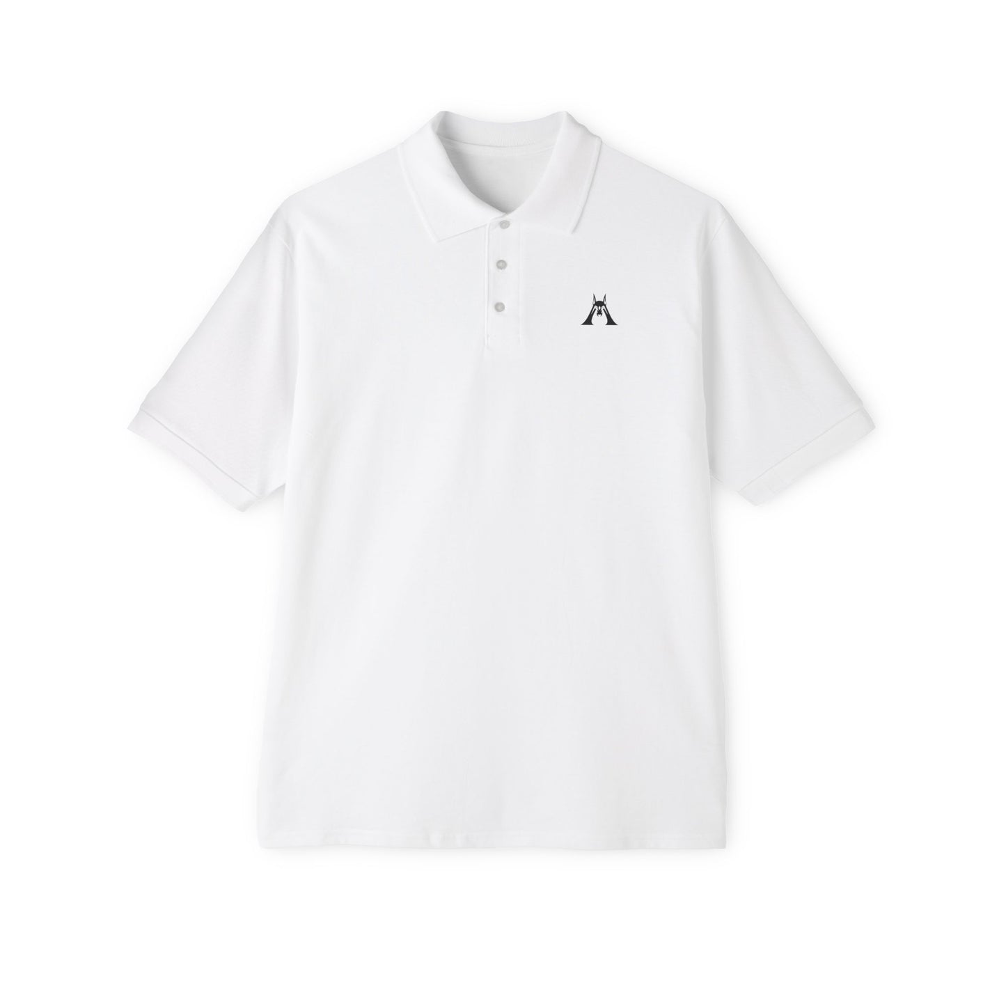 Men's White Polo Shirt with Minimal Penguin Logo — Classic Golf & Casual Tee