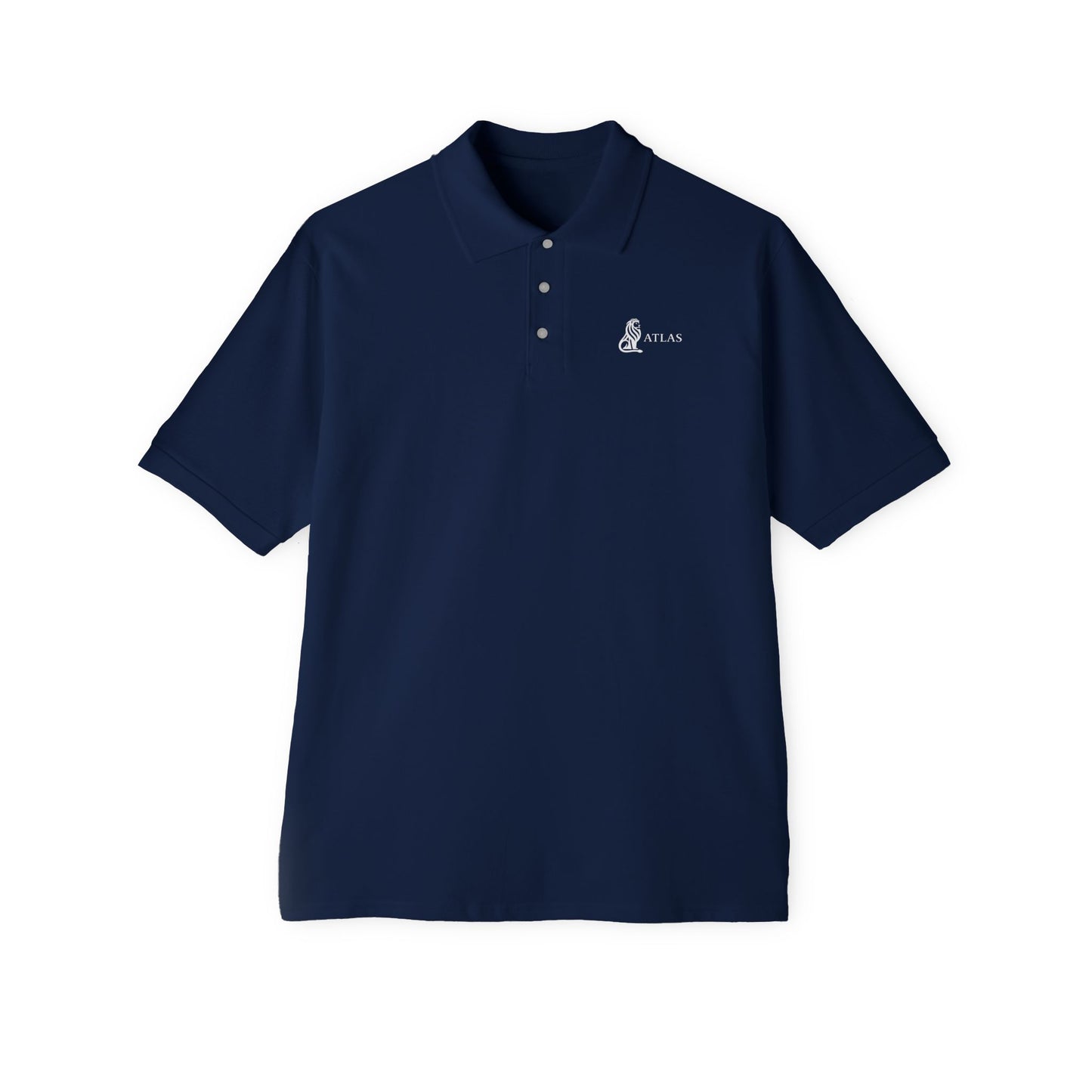 Men's White Polo Shirt with Minimal Penguin Logo — Classic Golf & Casual Tee