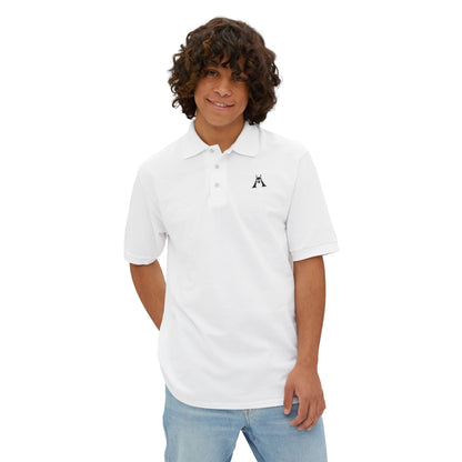 Men's White Polo Shirt with Minimal Penguin Logo — Classic Golf & Casual Tee